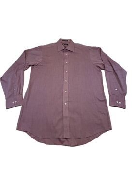 Chaps Men’s Wrinkle Free Dress Shirt -Regular Fit -PurpleTextuted -16-16.5/34-35